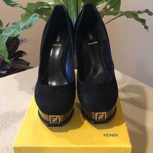 Fendi Suede Pumps Platform Heels 41